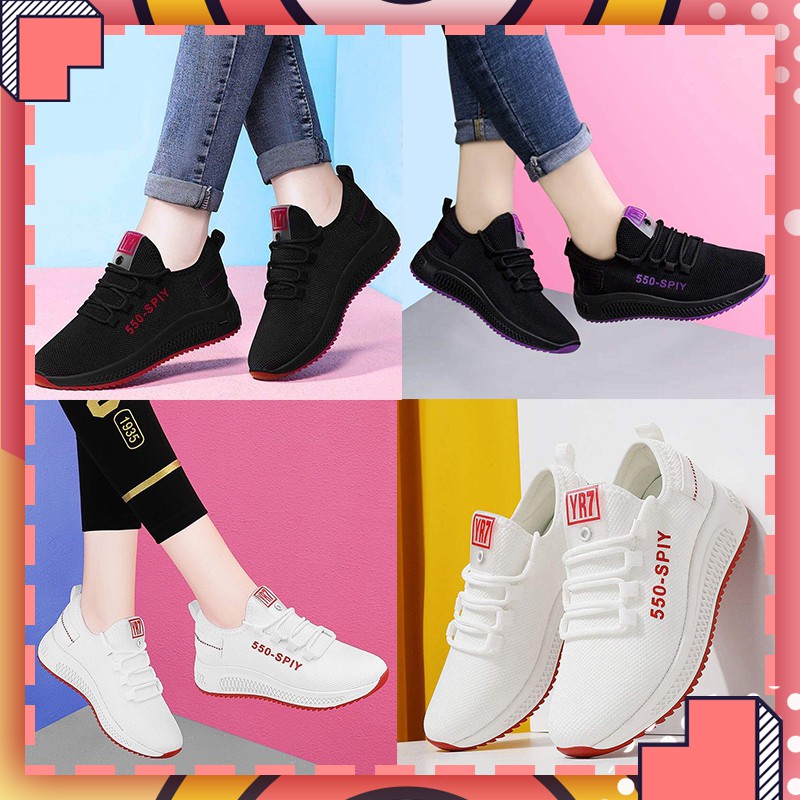ภาพหน้าปกสินค้าSUNDAY2020  รองเท้าผ้าใบผู้หญิง สีขาวพื้นสลับสี  ใส่แล้วสะดุดตา ใครๆก็อยากมี จากร้าน xw1779182601 บน Shopee