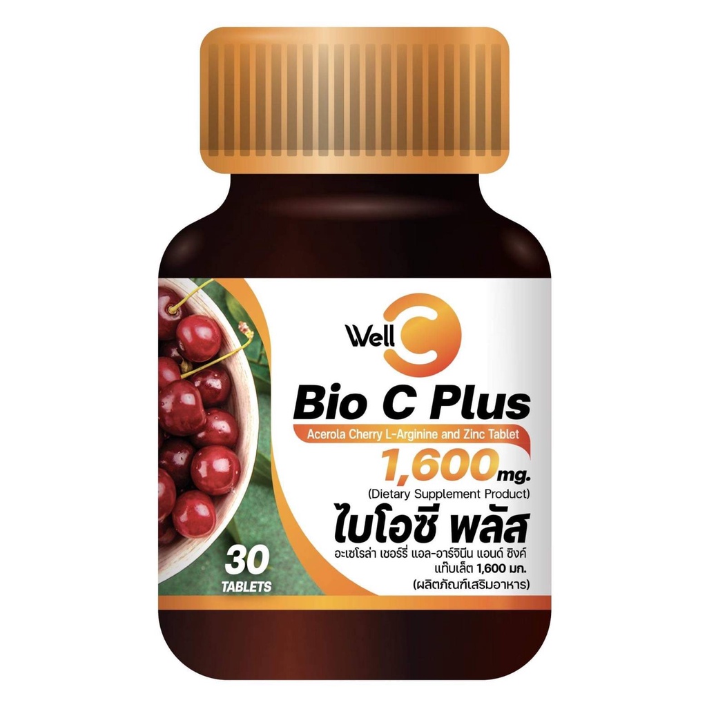 วิตามินซี-1600-มก-vitamin-c-bio-c-plus-acerola-cherry-l-arginine-and-zinc-tablet-1600-mg-ขนาด-30-เม็ด