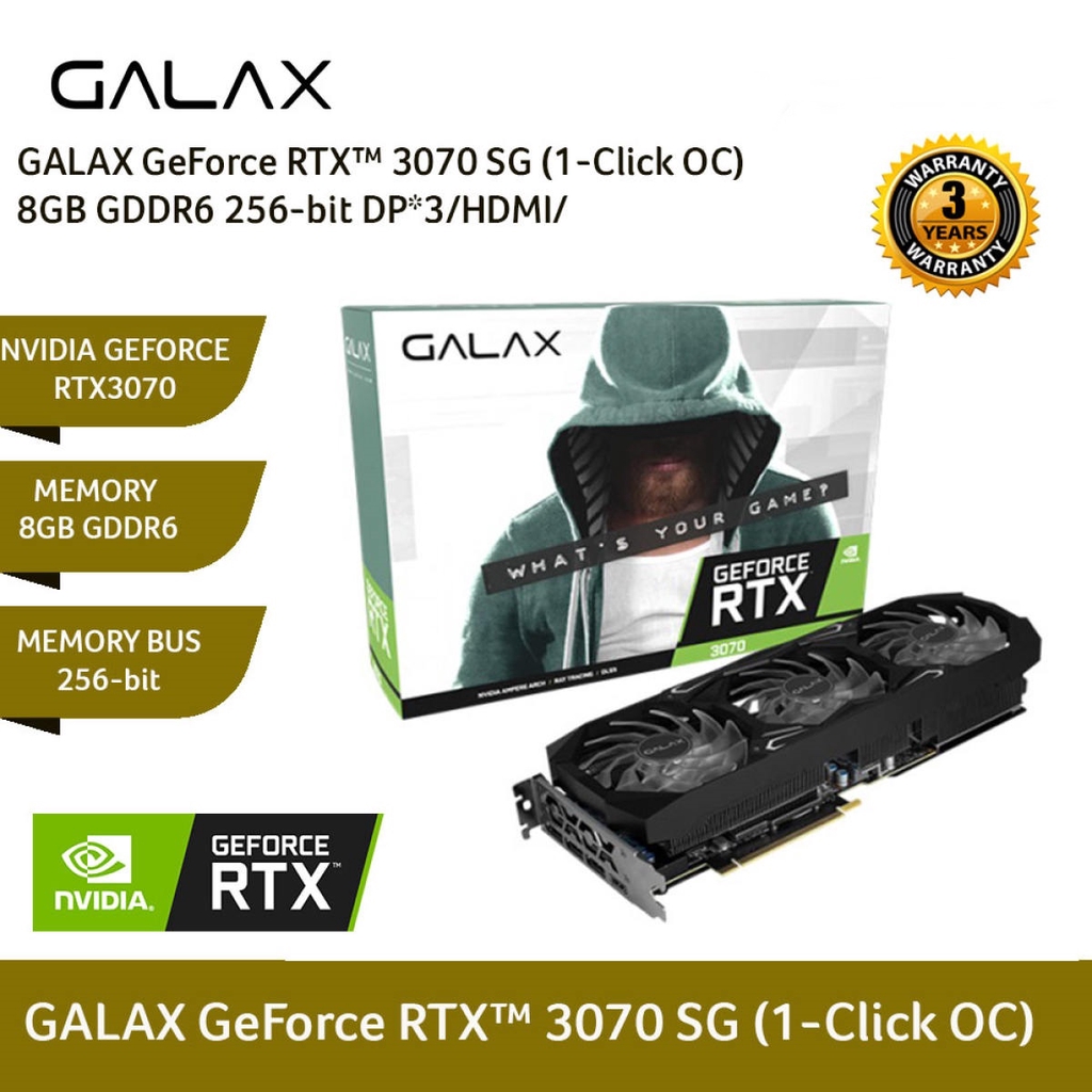 Galax Geforce Rtx 3070 Sg VGA (การ์ดแสดงผล) GALAX GeForce RTX 3070