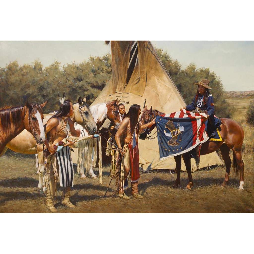 โปสเตอร์-ภาพวาด-อเมริกัน-อินเดียแดง-native-american-indian-poster-24-x35-inch-painting-western-v4