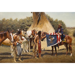 โปสเตอร์ ภาพวาด อเมริกัน อินเดียแดง Native American Indian POSTER 24”x35” Inch Painting Western V4