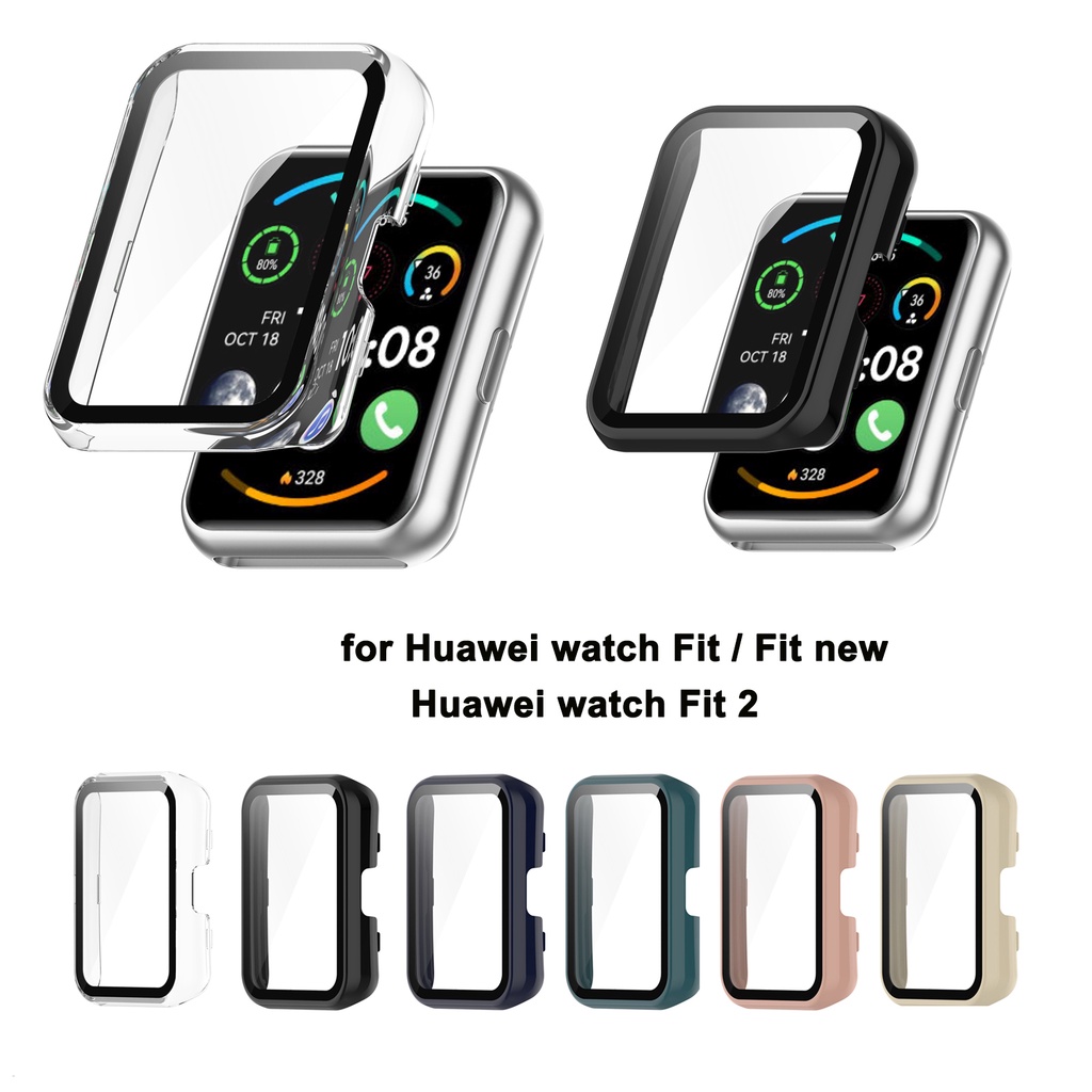 เคสกระจกนิรภัย-pc-แบบแข็ง-บางพิเศษ-ป้องกันหน้าจอ-สําหรับ-huawei-watch-fit-new-fit2