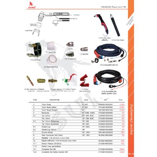 อิเล็กโตรด Electrode SUMO P80 อันละ 42.- ห่อละ 370.-(10 อัน) อะไหล่ เครื่องตัดพลาสม่า CUT60 CUT100 P-80