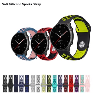 สายรัดซิลิโคนอ่อนนุ่มทดแทนวงดนตรีสำหรับ Huami Amazfit GTR mini 2 3 4 42mm 47mm 2e GTR2 GTR3 Pro GTR4