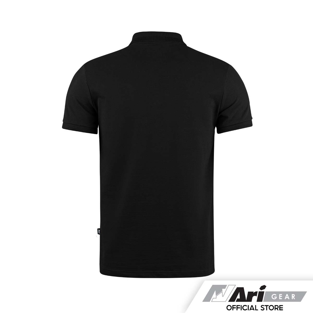 ari-essential-smart-polo-black-white-เสื้อโปโล-อาริ-essential-smart-สีดำ