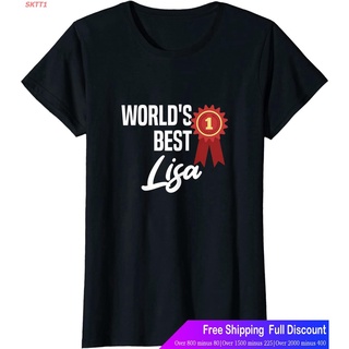 Tee เสื้อขาว SKTT1 เสื้อยืดกีฬา Worlds Best Lisa Name Personalized T-Shirt Mens Womens T-shirts