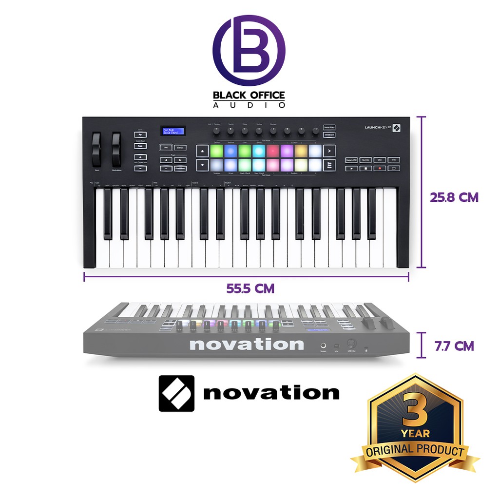 novation-launchkey-37-mk-iii-มิดี้-คีย์บอร์ด-ทำเพลง-ทำบีท-midi-keyboard-midi-controller-blackofficeaudio