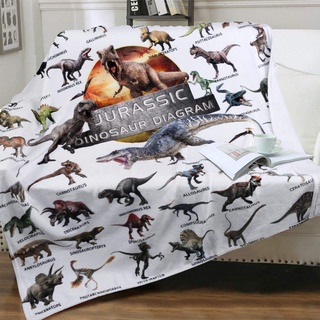 [EPAY] ผ้าห่ม ผ้าสักหลาด นุ่ม ลายไดโนเสาร์ สําหรับโซฟา เตียงเด็ก