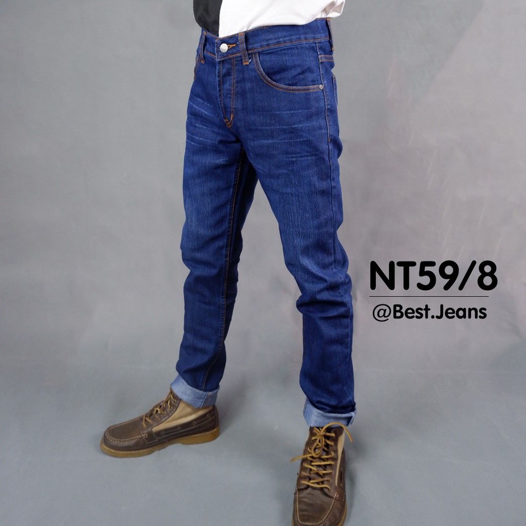 best-jeans-กางเกงยีนส์ขายาวชาย-รุ่น-nt59-8-สียีนส์เข้มฟอก-ปักส้ม