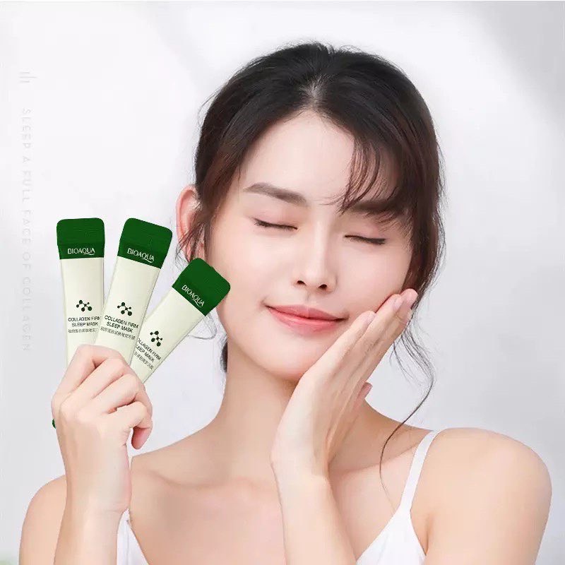 ส่งฟรีทุกออเดอร์-ขายดี-สลีปปิ้งมาส์ก-มาส์กหน้าขาวใส-bioaqua-สูตรคอลลาเจน-ผิวเนียนนุ่ม-กระชับ-ถูกที่สุด