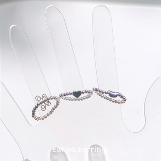 earika.earrings - silver beads ring แหวนเม็ดกลมยางยืดเงินแท้ (ราคาต่อวง มีจี้ให้เลือก 3 แบบ)ฟรีไซส์ปรับขนาด ใส่อาบน้ำได้