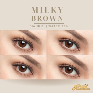 คอนแทคเลนส์ รุ่น Milky brown | Gaezzsecret 📌มีค่าสายตา แท้💯