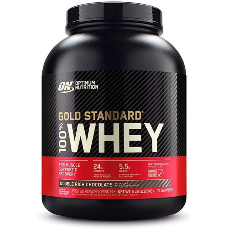 ราคาและรีวิวOptimum Nutrition 100% Whey Protein Gold Standard 5 Lbs. เวย์โปรตีน
