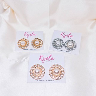 ต่างหูแฟชั่นมุก ❤ พร้อมส่ง ❤ ประดับคริสตัลสไตล์เกาหลี