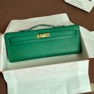 Hermes Kelly Cut 31cm Epsom Leather Sky Green