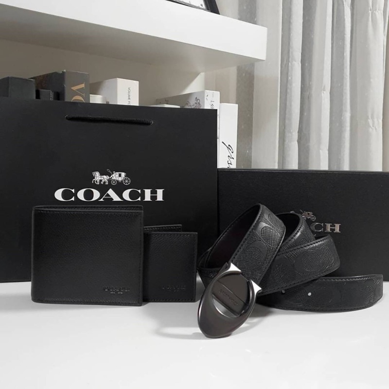 พร้อมส่งเซ็ตสุดคุ้ม-เซ็ตกระเป๋าสตางค์-เข็มขัด-แบรนด์ดังอย่าง-coach