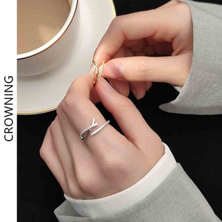 แหวนเพทายสูงสง่าและเย็นแฟชั่นหญิงแหวนนิ้วชี้แหวน B0012