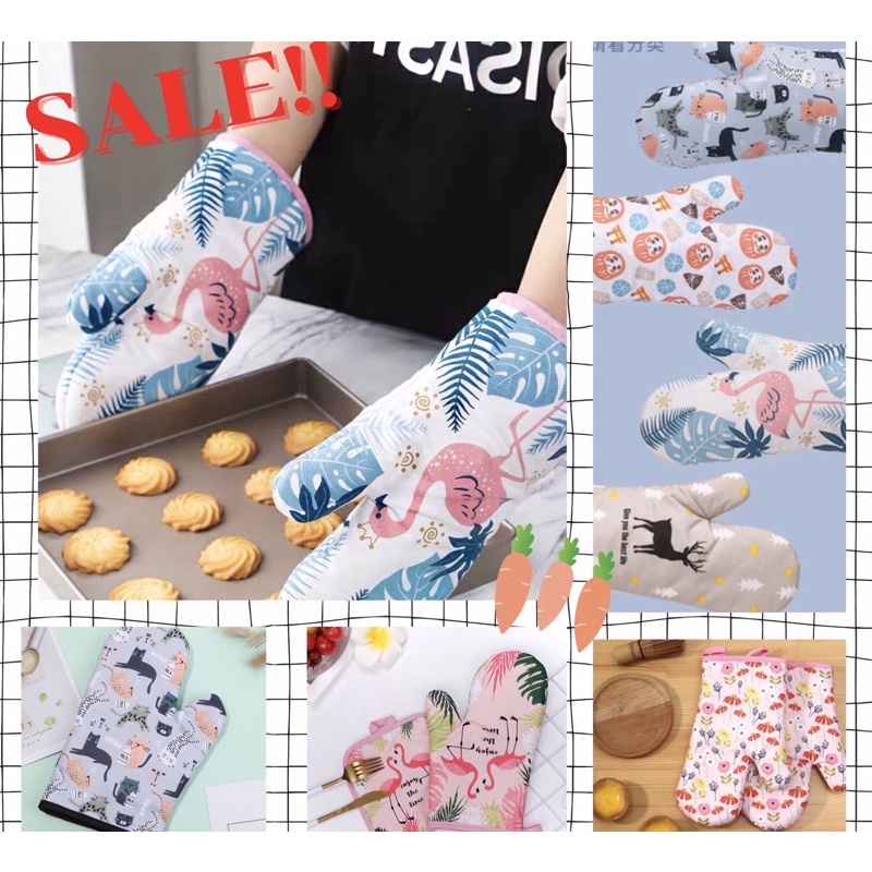 ราคาถูก-ถุงมือไมโครเวฟ-เตาอบ-จับของร้อน-ถุงมือกันร้อน-oven-glove