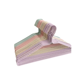 โปรโมชั่น : ไม้แขวนเสื้อ ไม้แขวนผ้า ลวดเคลือบ สีพาทเทล ไม่หักแพ็คอย่างหนา แพ็ค10ชิ้น No.36 พาสเทล