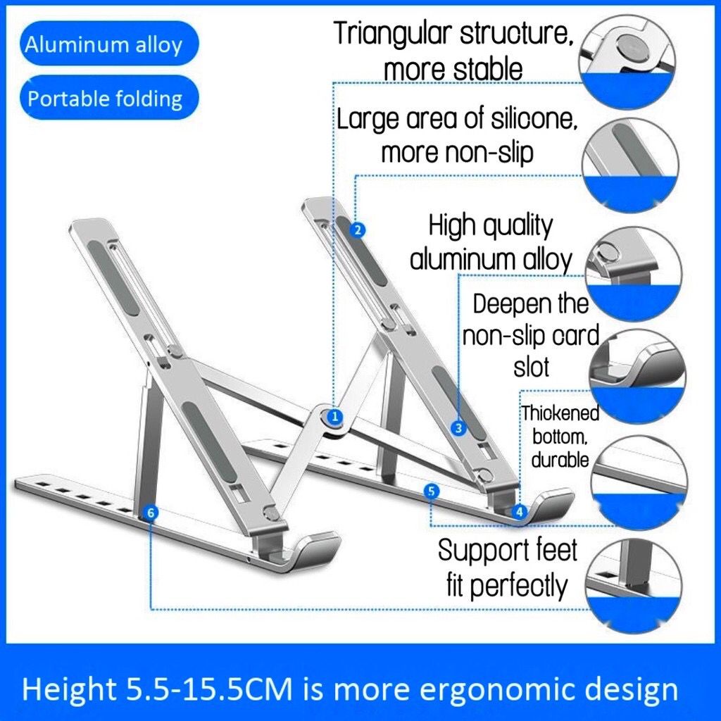 ขายึดแล็ปท็อป-อลูมิเนียมอัลลอยด์-11-15-6-นิ้ว-แบบพกพา-ปรับความสูงได้