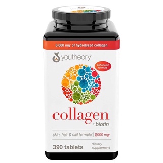 Youtheory Collagen Advanced Formula plus Biotin ขนาด 390 เม็ด (Exp 12/2023)