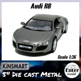 โมเดล​รถ​เหล็ก รถโมเดล​ Audi​ R8​ [KINSMART​ ลิขสิทธิ์​แท้]​ สเกล 1/36 ยาว 12.5cm