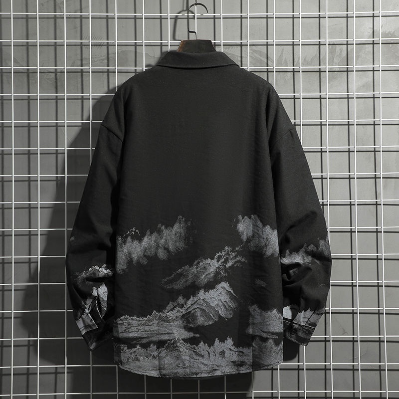 เสื้อเชิ้ตแขนยาวผู้ชาย-สไตล์เกาหลี-สีพื้น