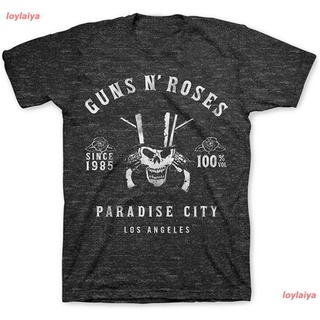 กันส์แอนด์โรสเซส Guns N Roses Paradise City Los Angeles Skull Label Adult T-Shirt เสื้อยืด ผู้ชาย ผู้หญิง เสื้อยืดพิมพ์ล