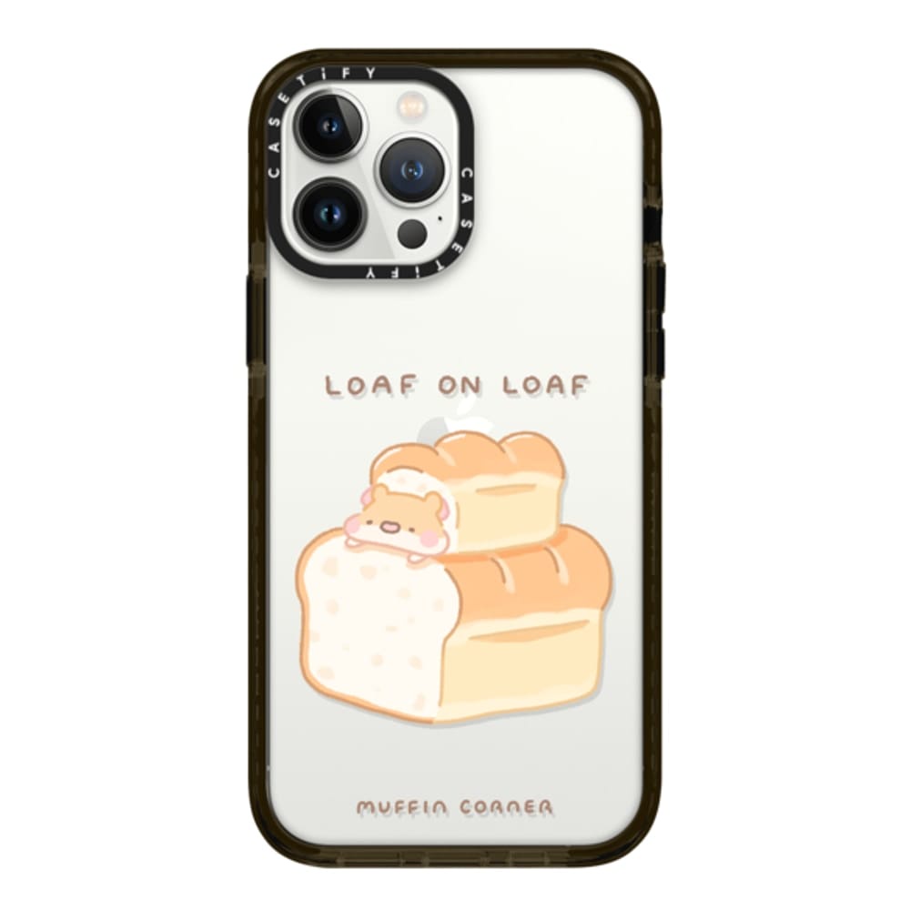 casetify-loaf-on-loaf-by-muffin-corner-13-pro-max-impact-case-coler-clear-black-13pmสินค้าพร้อมส่ง