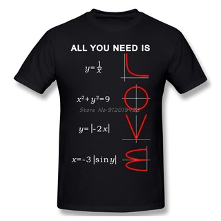 เสื้อยืดวินเทจเรขาคณิต พีชคณิต สมการ เสื้อยืดกราฟฟิก A Ll You Need Is Love วิทยาศาสตร์ ปัญหา สีดํา แฟชั่นใหม่ เสื้อยืดS-