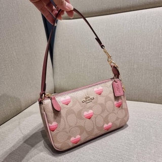 COACH CA796 NOLITA 19 IN SIGNATURE CANVAS WITH STRIPE HEART PRINT