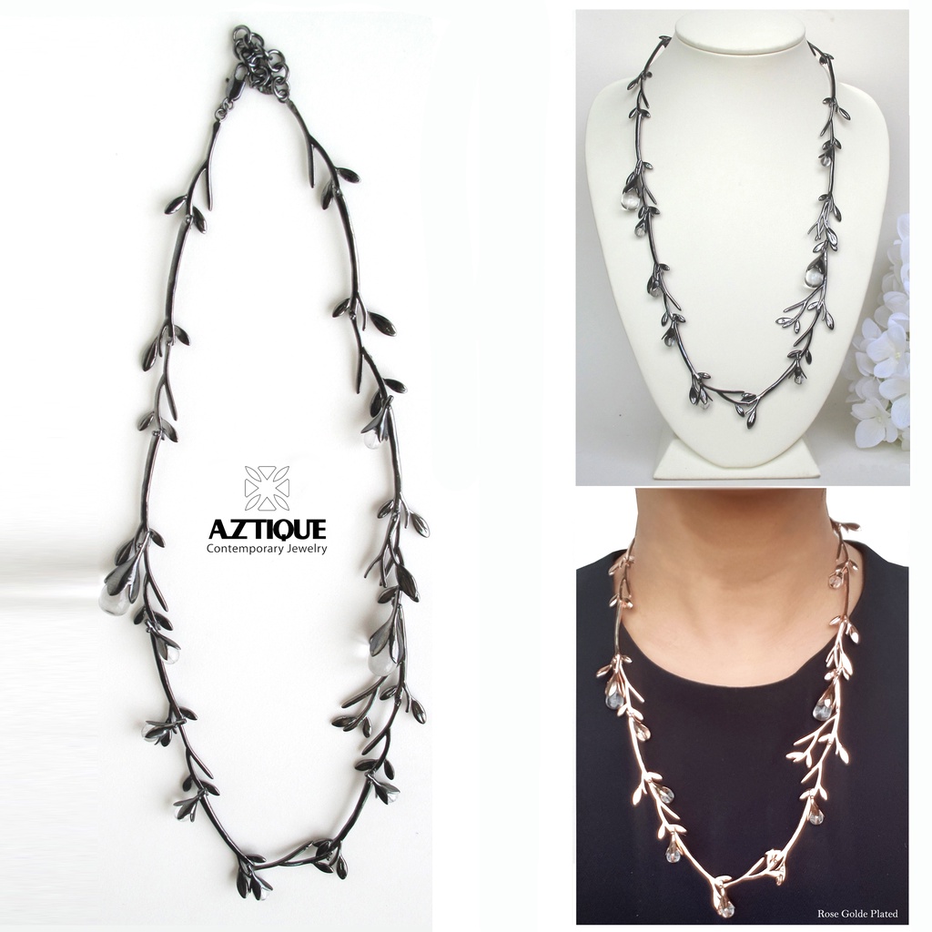 aztique-สร้อยคอหยดน้ำค้าง-morning-dew-พลอยควอตซ์ใส-quartz-necklace-md