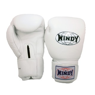 ภาพหน้าปกสินค้าWindy Muay Thai Boxing Gloves นวมชกมวยไทย วินดี้ สปอร์ต เมจิคเทป หนังแท้ สีขาว ไซส์ 8oz, 10oz, 12oz, 14oz, 16oz ที่เกี่ยวข้อง