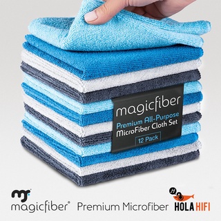 Magicfiber Pack 12ชิ้น ผ้าไมโครไฟเบอร์พรีเมี่ยม ทำความสะอาดหน้าจอโทรศัพท์ ทีวีหรืออุปกรณ์ต่างๆ