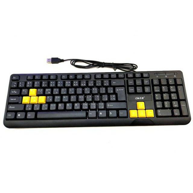 oker-keyboard-usb-คีย์บอร์ด-kb-318-slim-desktop-waterpoof-keyboard