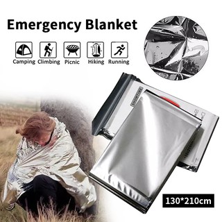 ⚡พร้อมส่ง⚡ผ้าห่มฉุกเฉิน ผ้าห่มอวกาศ ขนาด130*210ซม.emergency rescue blanket แผ่นสะท้อนแสง กันน้ำกันลม