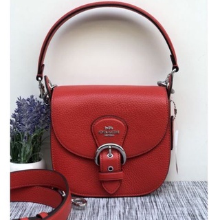 🎀 (สด-ผ่อน) กระเป๋าสะพาย สีแดงอมส้ม Bright Poppy COACH C5685 Kleo Shoulder Bag 17
