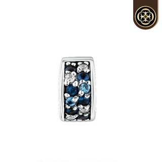 Cheevitwufu Ocean Blue Crystal Clip Charm For Charm Bracelet Silver 925 ชาร์มคลิปคริสตัลไล่สีน้ำเงิน ฟ้า ขาว ขอบลงดำ