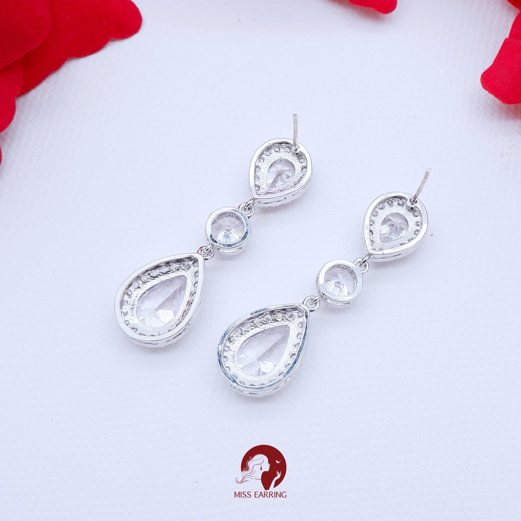 miss-earring-ต่างหูเพชรหยดน้ำ-เพชรcz-เทียบเพชรแท้-ใส่แล้วไม่แพ้-อะไหล่เงิน