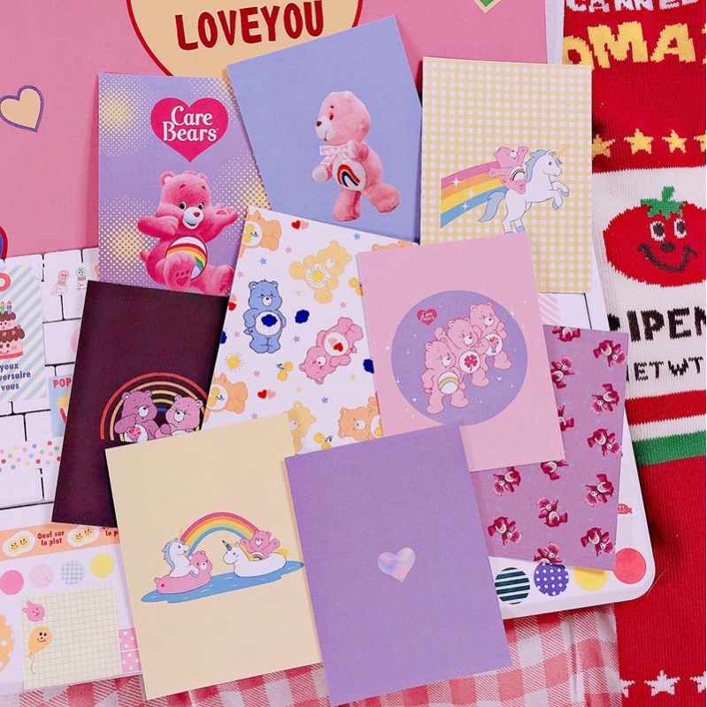 ชุดโปสการ์ดแคร์แบร์-การ์ดตกแต่งห้อง-รูปติดผนัง-การ์ดน่ารัก-care-bears-card