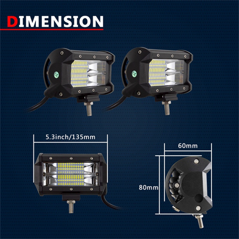 2pcs / 4pcs 5 inch 72W Led Work Light Off road 4X4WD Truck SUV ATV UTE ...