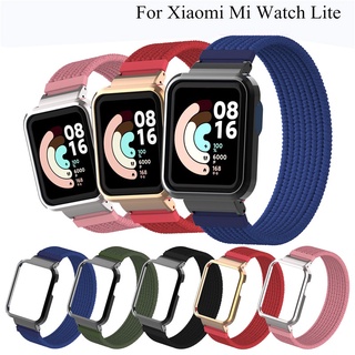 Xiaomi Mi สายนาฬิกาข้อมือไนล่อนยืดหยุ่นพร้อมกล่องเคสโลหะ