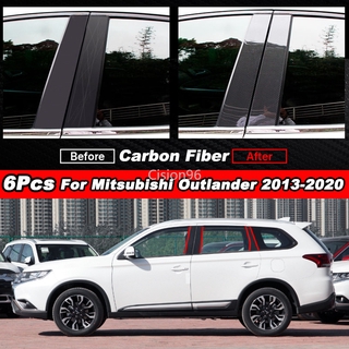 สติ๊กเกอร์คาร์บอนไฟเบอร์สําหรับ Mitsubishi Outlander 2013-2020 6 ชิ้น