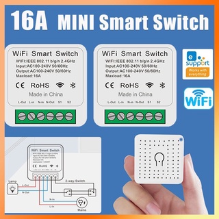 【 Fast】 EWeLink WIFI 16A สมาร์ทสวิทช์2ทาง DIY โมดูลเบรกเกอร์บ้านสมาร์ททำงานร่วมกับ Alexa Google บ้าน Tmall Genie -FEI