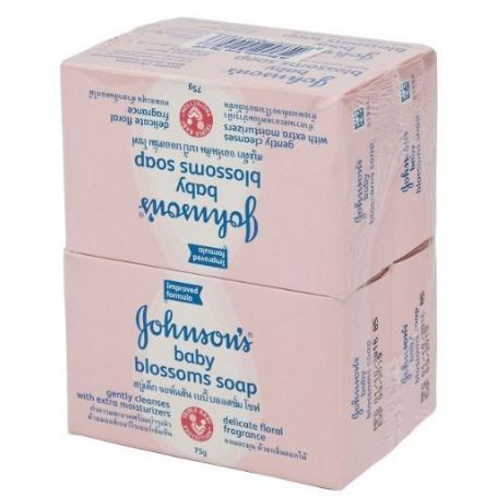 จอห์นสัน-สบู่เด็ก-สีชมพู-กลิ่นบลอสซั่ม-ขนาด-75กรัมต่อก้อน-ยกแพ็ค-4ก้อน-johnson-pink-blossoms-baby-soap