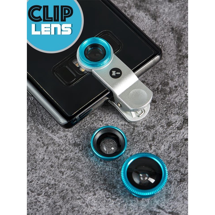 เลนส์เสริมสำหรับกล้องโทรศัพท์มือถือ 2 Clip Lens with 3 in 1 Functions ...