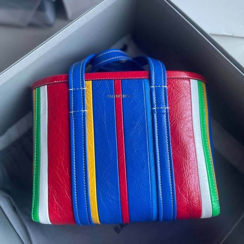 balenciaga-barbes-striped-leather-top-handle-bag-with-strap-มาเเล้ว-งานสุดสลับแท้เป็นงานที่คุณภาพดีมาก