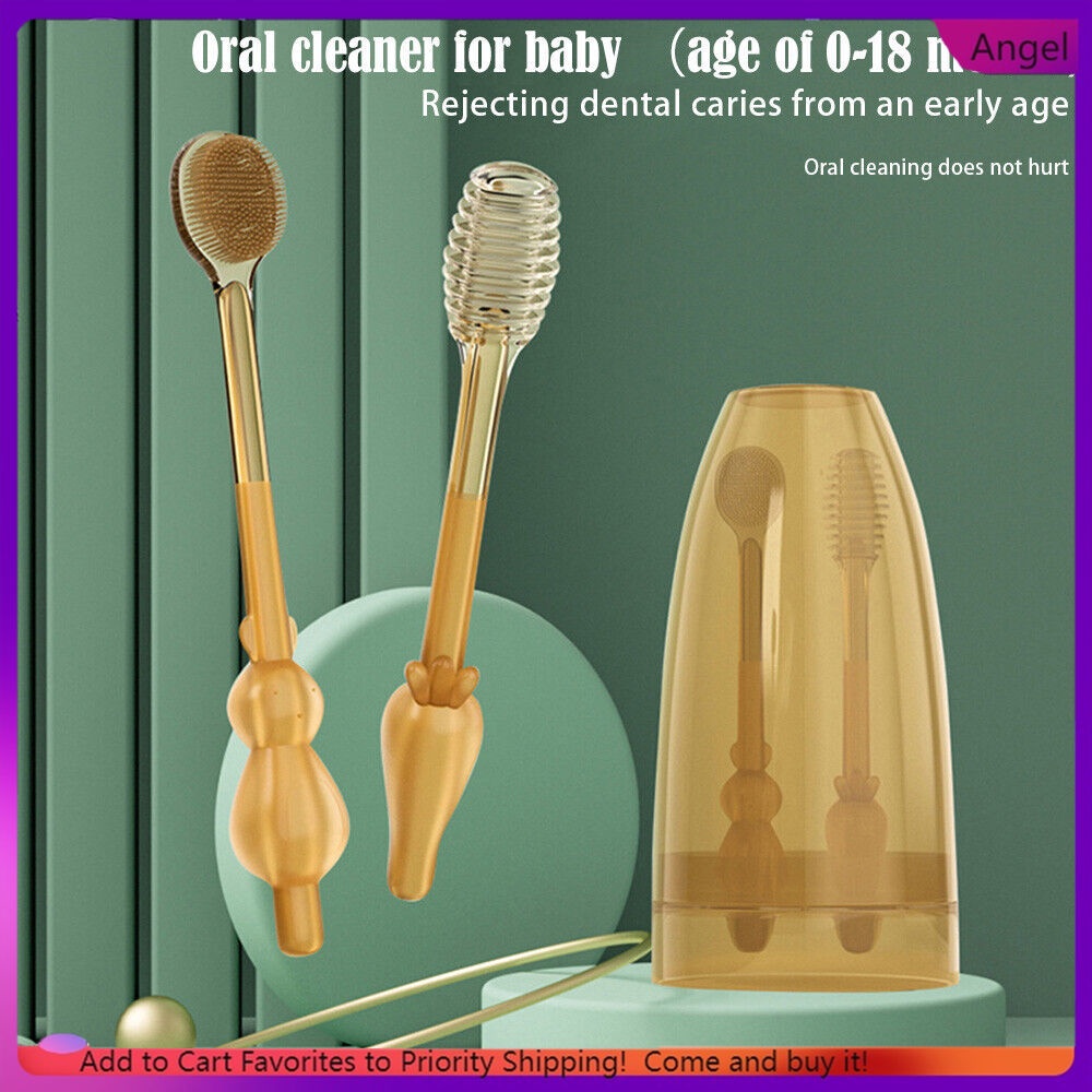 oral-care-ag-แปรงสีฟันเด็กทารก-0-18-เดือน-ทารกแรกเกิด-ซิลิโคน-ทําความสะอาดช่องปาก-แปรงสีฟันแมนนวล-แปรงทําความสะอาดลิ้นเด็ก-ที่ขูดลิ้น