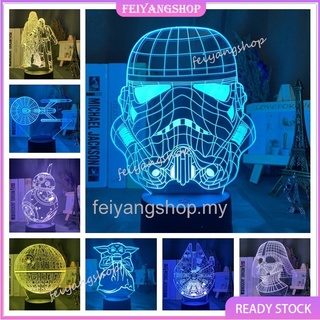 โคมไฟ Star Wars ( Darth Vader Face ) 3 D Led สําหรับตกแต่งห้องนอนเด็ก