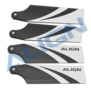 ใบหาง 450L/470L 69mm. Black&amp;White Tail Blade HQ0693AT Align อุปกรณ์เฮลิคอปเตอร์ RC